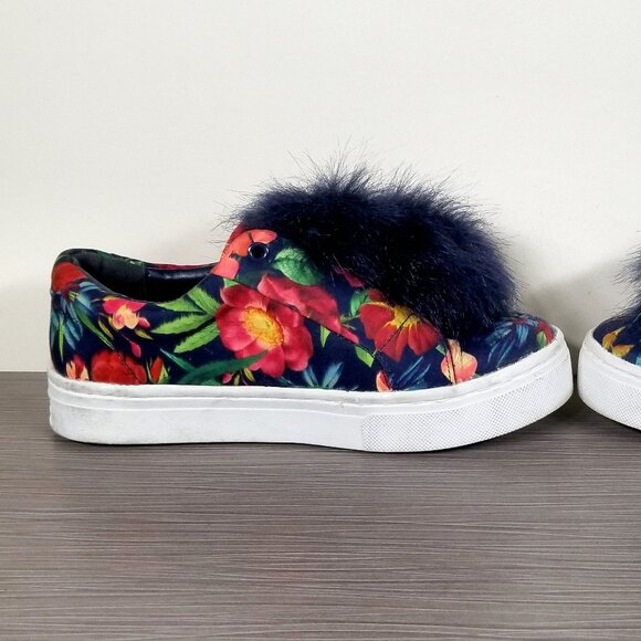 Sam Edelman Leya Pom Pom Tropical Floral Slip-on Sneakers Womens Size 5.5 / 35.5 - Picture 6 of 12